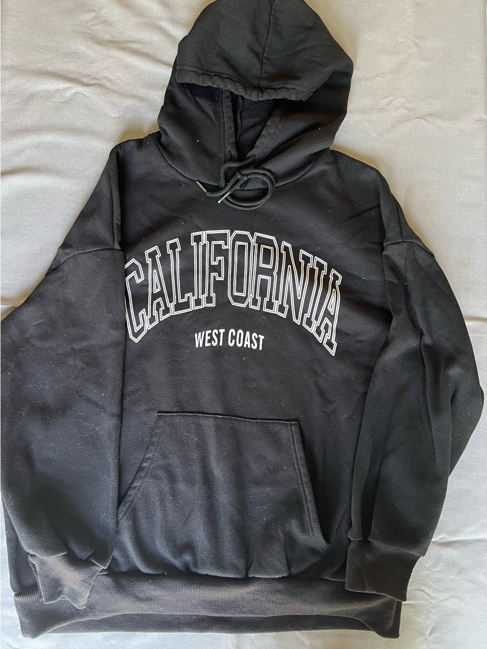 SHEIN Black California West Coast Crewneck Hoodie